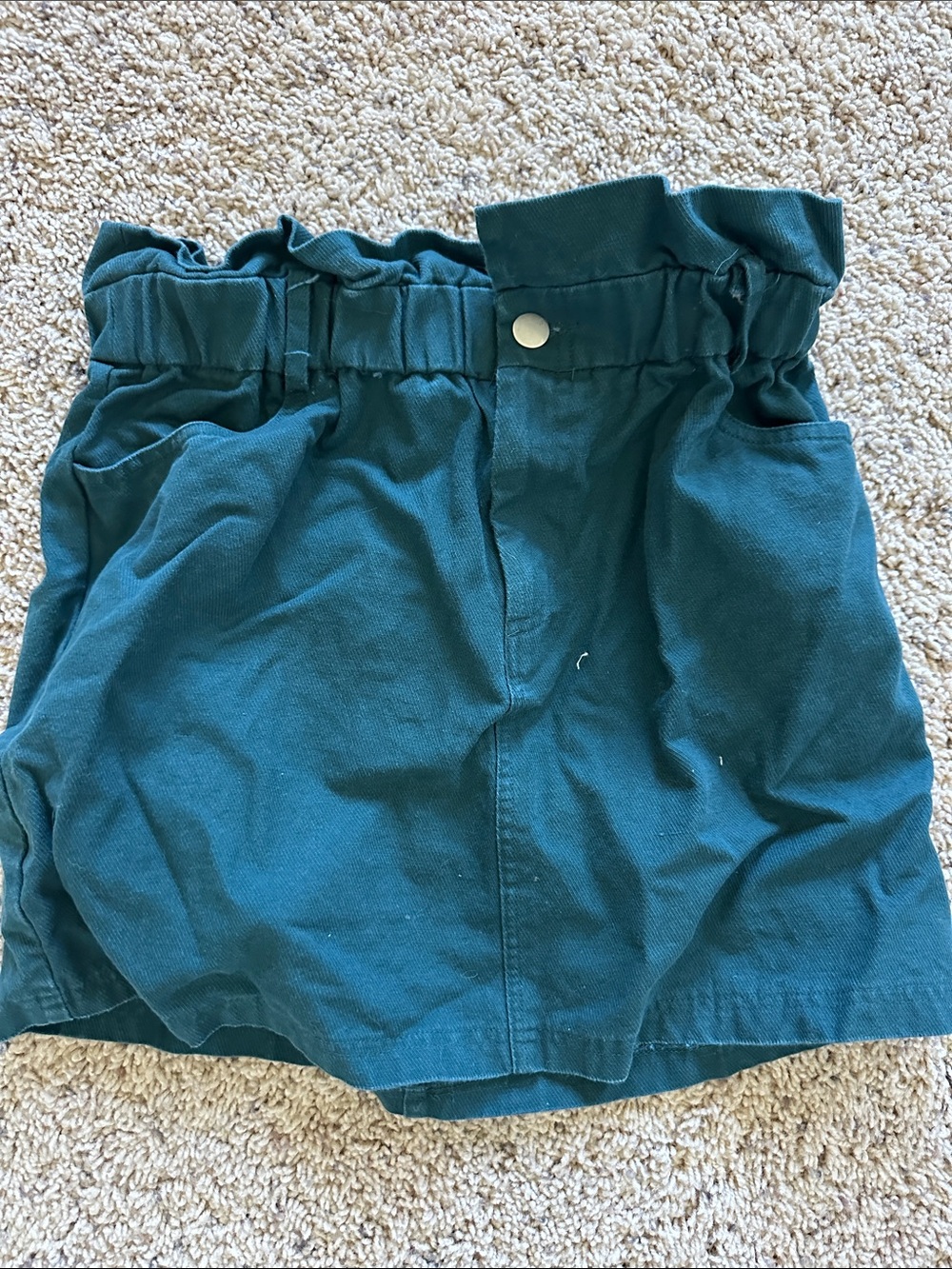 Wild Honey Teal Paperbag Mini Skirt